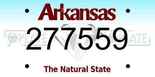 277559 Arkansas License Plate