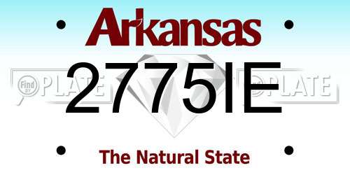 2775IE Arkansas License Plate