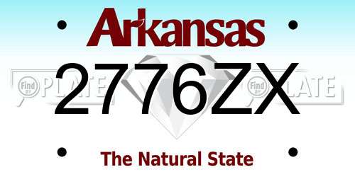 2776ZX Arkansas License Plate