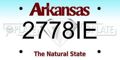 2778IE Arkansas License Plate