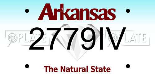 2779IV Arkansas License Plate