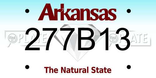 277B13 Arkansas License Plate