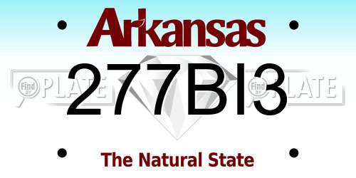 277BI3 Arkansas License Plate