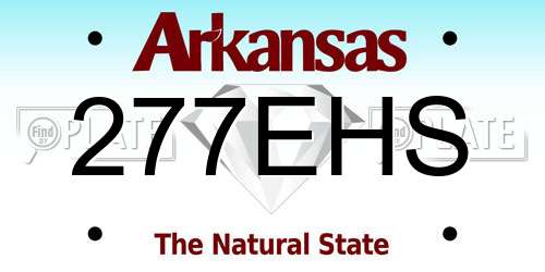 277EHS Arkansas License Plate