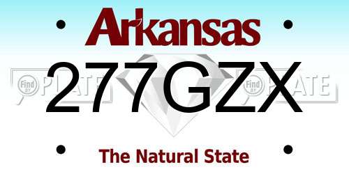 277GZX Arkansas License Plate