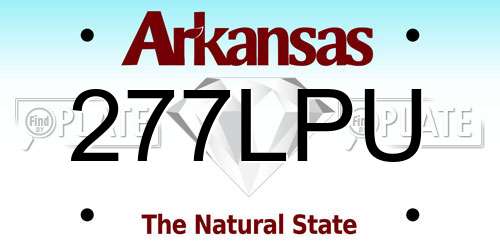 277LPU Arkansas License Plate