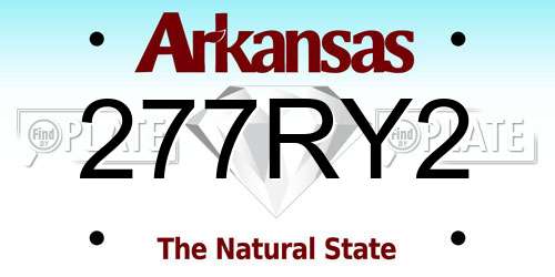 277RY2 Arkansas License Plate