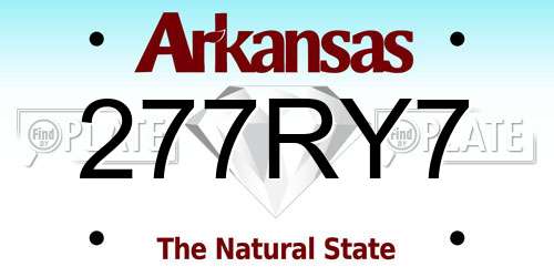 277RY7 Arkansas License Plate