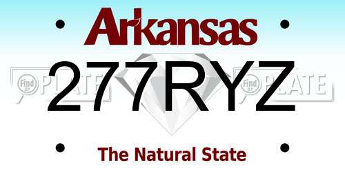 277RYZ Arkansas License Plate