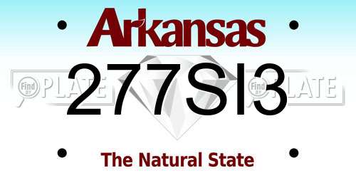 277SI3 Arkansas License Plate