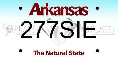 277SIE Arkansas License Plate