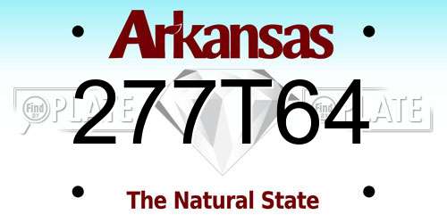 277T64 Arkansas License Plate