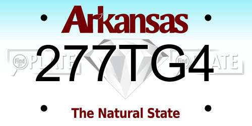277TG4 Arkansas License Plate