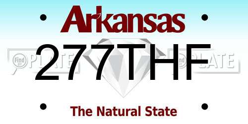 277THF Arkansas License Plate