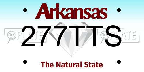 277TTS Arkansas License Plate