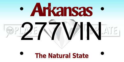 277VIN Arkansas License Plate