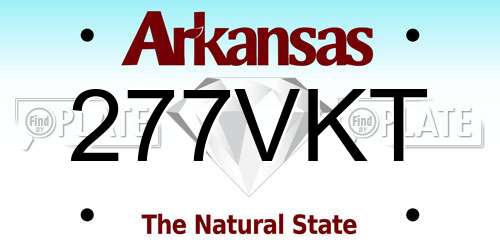 277VKT Arkansas License Plate