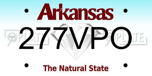 277VPO Arkansas License Plate