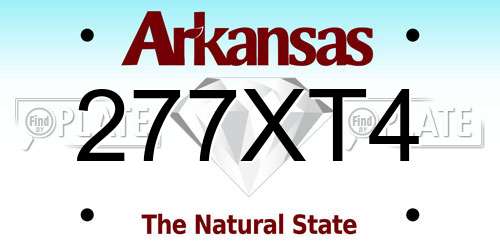 277XT4 Arkansas License Plate