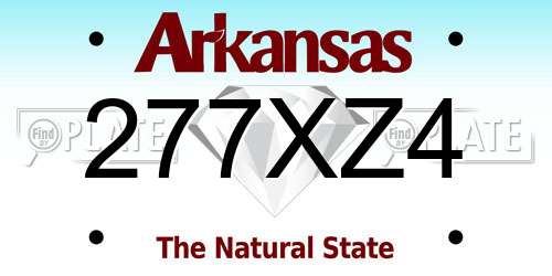 277XZ4 Arkansas License Plate