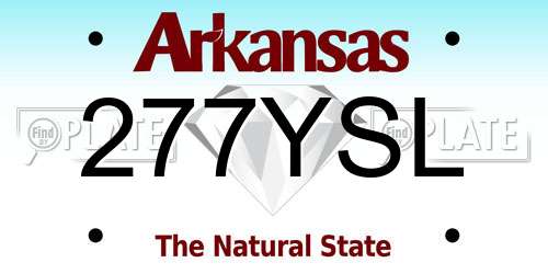 277YSL Arkansas License Plate