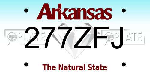 277ZFJ Arkansas License Plate