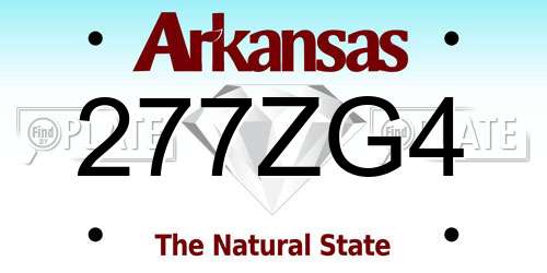 277ZG4 Arkansas License Plate