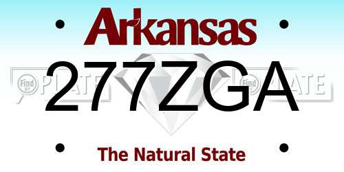277ZGA Arkansas License Plate