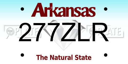277ZLR Arkansas License Plate