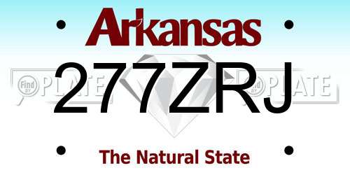 277ZRJ Arkansas License Plate