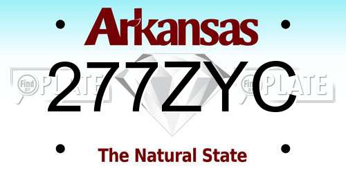 277ZYC Arkansas License Plate