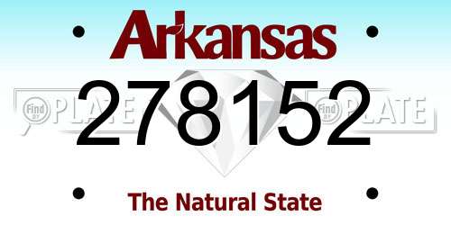 278152 Arkansas License Plate