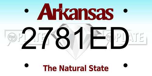 2781ED Arkansas License Plate
