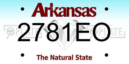 2781EO Arkansas License Plate