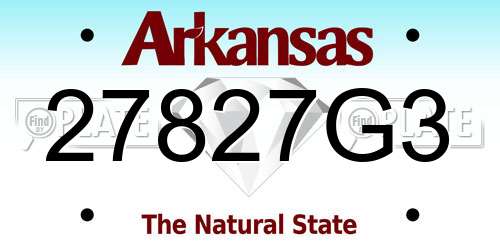 27827G3 Arkansas License Plate