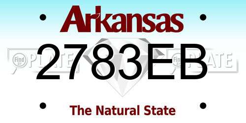 2783EB Arkansas License Plate