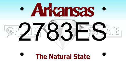 2783ES Arkansas License Plate