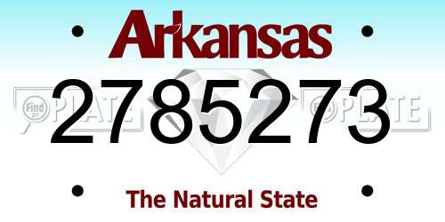 2785273 Arkansas License Plate