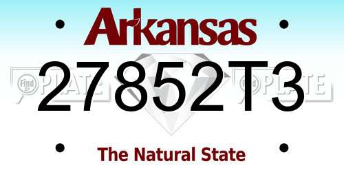 27852T3 Arkansas License Plate