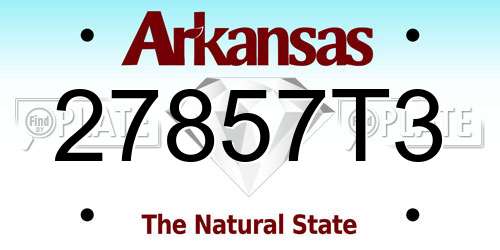 27857T3 Arkansas License Plate