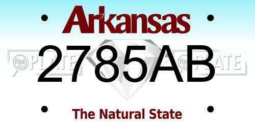 2785AB Arkansas License Plate
