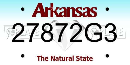 27872G3 Arkansas License Plate