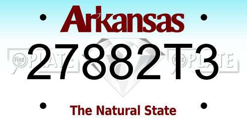 27882T3 Arkansas License Plate