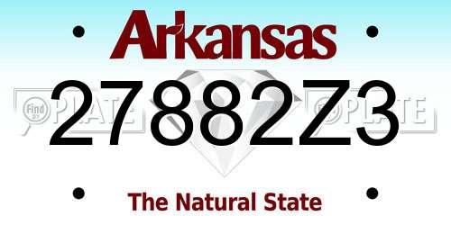 27882Z3 Arkansas License Plate