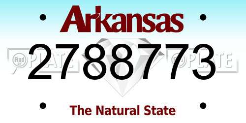 2788773 Arkansas License Plate