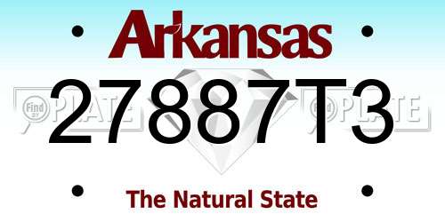 27887T3 Arkansas License Plate