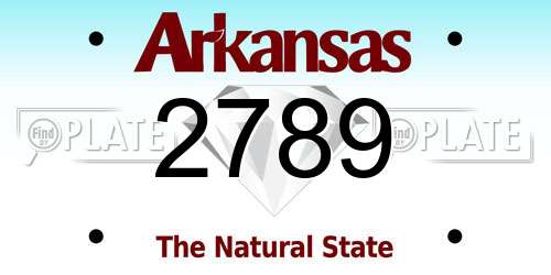 2789 Arkansas License Plate