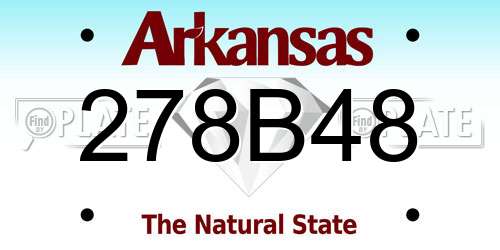 278B48 Arkansas License Plate