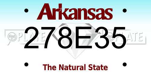 278E35 Arkansas License Plate