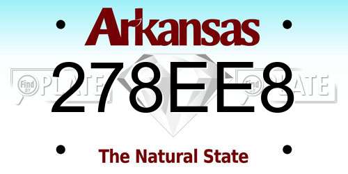 278EE8 Arkansas License Plate